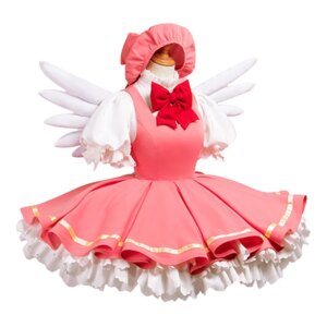 PRESALE Cardcaptor Sakura Cosplay Costume Kinomoto Sakura Luxury Pink Dress+Wings Full Set Carnival Halloween Costumes for Women