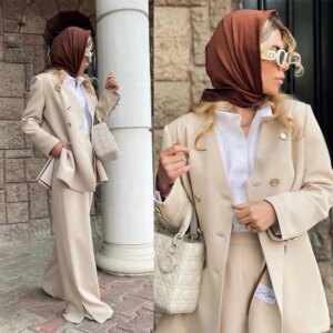 Vintage Simple Mother of the Bride Dresses V Neck Double Breasted Jacket Customized 2 Pieces Split Pants Party Prom Gow