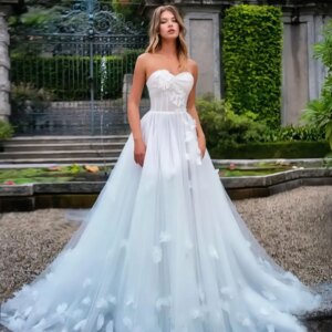 customizedVintage Sleeveless Sweetheart Prom Dresses Pleated Flowers Party Dresses Floor Length Evening Dresses