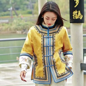 High-end Women Trench Coat Retro Embroidery Butterflies in Love with Flowers Elegant Lady Acetate Coat Female S-XXL
