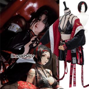 NIKKE The Goddess of Victory Crow Cosplay Costume Gothic Coat Wig Jewelry Accessory Sexy Layering Suit Anime Game Party Suit S-L