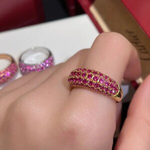 18K gold diamond ruby ring