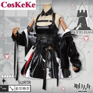 【Customized】CosKeKe Surtr Cosplay Anime Game Arknights Costume Sweet Lovely Combat Uniform Halloween Party Role Play Clothing