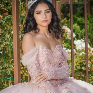 Lovely Pink Flower Quinceanera Dresses 2025 Beading Long Sleeves Sweet 16 Dress Pageant Gala Birthday Vestidos De 15 Años Miss