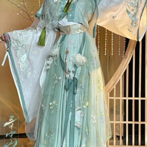 TGCF Tian Guan Ci Fu Xie Lian Hua Cheng Feng Shi Shi Qing Xuan Cosplay Costume Green Cos Dress Hanfu Full Set