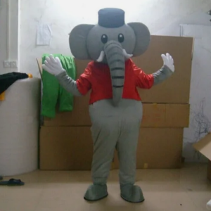 New Adult Hot Sale Foam Cute Grey Elephant Cartoon Mascot Costume Plush Christmas Fancy Dress Halloween Mascot Costume