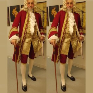 Historical Men’s Baroque Rococo Fashion Costume Suit Louis Χ Ⅵ Era Aristocratic Men’s Luxurious Red Ball Gown Renaissance Dress