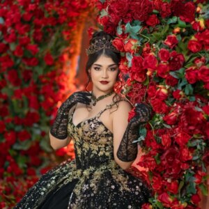 Customized Shiny black Off Shoulder Quinceanera Dress crystal layering 3D flower applique layering vestidos de 15 Quinceanera