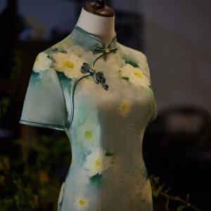 Cheongsam Summer New Chinese Style Improved Young Girl’s Casual Wearable Small Jacquard Dress