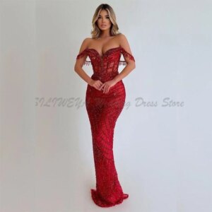 Classic Evening Dresses Off the shoulder Backless Elegant Floor Length Mermaid Customized Special Occasion Wedding Prom Gowns