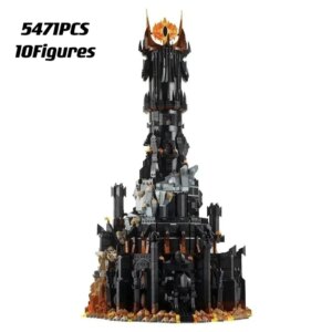 5471Pcs Creative Black Tower Dark Model Building Blocks Kit Bricks Toy for Boys Adult Birthday Gifts Compatible 10333#Color:no b