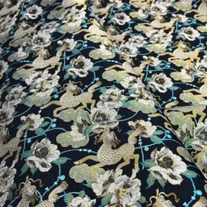 KIRIN Peony Woven Real Silk Old Song Dynasty Brocade Fabric Non-Heritage Chinese Style Top Dress Cheongsam Silk Fabric