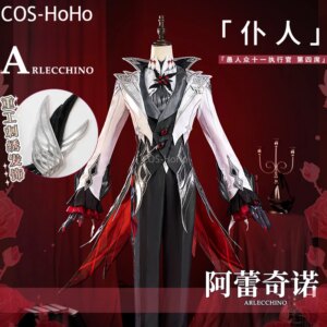 COS-HoHo Genshin Impact Arlecchino The Knave Fatui Executives Game Suit Gorgeous Cosplay Costume Halloween Party Outfit Women