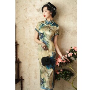 High Quality 2024 New Real Silk Cheongsam Retro Summer Long Women’s Improved Daily High-End Temperament Dress
