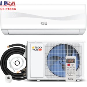 18000BTU Mini Split AC Heater Inverter Ductless Air Conditioner Energy Efficient Cooling Heating 5 Modes Remote Control Self