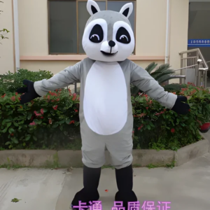 grey pink colour raccoon mascot costume raccoon bear mascot outfit suit