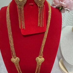 New Nigeria Dubai 24K Gold Plated Necklace Earrings as Wedding Party Gift Jewelry Set for Lovers YY10611