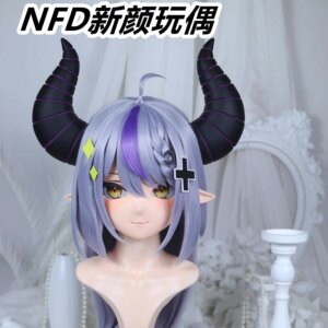 Customize Character Female/Girl Resin Kig Full Head With Lock Anime Cosplay Japanese Anime Kigurumi Mask