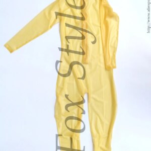 Sexy Rubber Catsuit zantais clear trasaprent with hool on breast