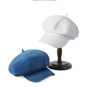 New elegant fashion wear into corduroy newsboy hat girl