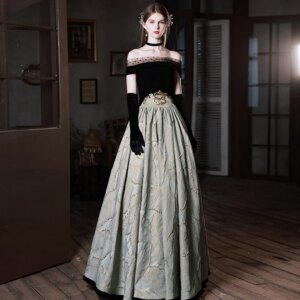 Evening Dress Boat Neck Evening Gowns for Women A-LINE Evening Dresses Floor-Length Formal Dress Customized