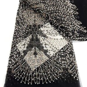 Luxury French Embroidery Heavy Groom Lace Fabric Fashion 2025 African Nigerian With Sequin Fabric For Luxury Evening Dress