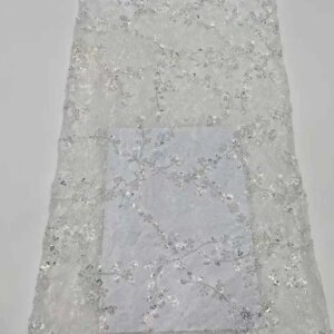 2025 New African French Nigerian High End Lace Fabric With Beads Sequins Mesh for Embroidery Wedding Party Bride Sewing Dress