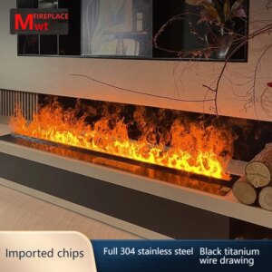 Smart Electric 3D Atomized Fireplace with Colorful Customized Mist Flame – Eco-Friendly LED Indoor Decorative Humidifier & Intel