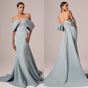 Little Daisy CustomizedPleat Ruched Draped Mermaid Off-the-shoulder Long Dresses Bespoke Occasion Dresses Casual
