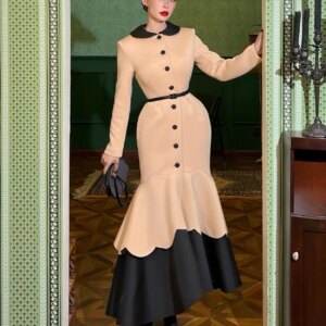 Customized High Quality Jersey Mermaid Buttons Belt Evening Dresses Modern Long Sleeves Cocktail Dress Custom Made Par