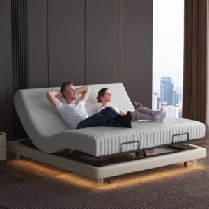 2024 New Design Bedroom Automatic Lifting Double Motor Intelligent Sleep Bed Can Adjust The Wholesale Price Of Bed Frame