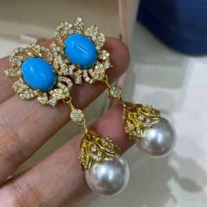 Wholesale Gorgeous 925 Sterling Silver Earrings Mount Findings Settings Base Mounting Parts Accessory for 11-12mm Pearls
