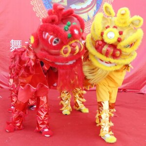 Lion Dance Props Set for Two People Adult Performance Costumes for Large-scale Events