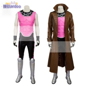 Movie X Men Origins Gambit Cosplay Costume Adult Men Remy Etienne LeBeau Halloween With Leather Jacket Vest Headgear Full Set