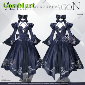Cos-Mart Game Fate Stay Night Saber Cosplay Altria Pendragon Costume Alter FGO Combat Dress Role Play Clothing Blue Women’s Wear