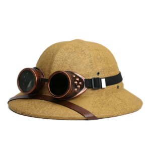 Safety goggles Steam wood pith helmet sunshade hat