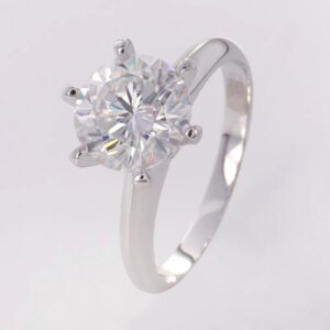 Provence 10K/14K/18K White Gold Moissanite Engagement Rings for Women 1CT Round Brilliant Cut D Color VVS1 Wedding Rings