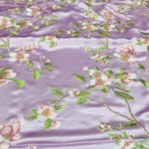 Heavy satin acetate embroidered fabric silky breathable vest style dress cheongsam garment