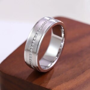 Provence Satin Finish Ring 10KGold DEF/VS Lab Grown Diamonds Ring for Men Wedding Full band Party Jewelry Personalized Custom