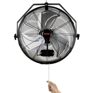 Wall Mount Fan, 2 PCS 18 inch Manual 360-Degree Tilt Adjustment, 3-speed High Velocity Max. 4000 CFM Industrial Wall Fan for