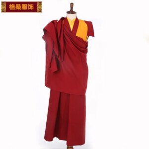 Lama Clothing Monk Costume Lay Buddhist Clothes Domestic Cloth Flat Skirt with Single East Dress Belt Tibetan Suit