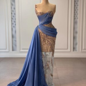 DMDRS Strapless Evening Dress 2025 Elegant Beaded Crystal Party Gown Formal A-line Floor-Length Party Dresses Customized