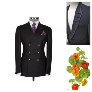 Customized Black Men Suits Groom Wedding Tuxedos Double Breasted Embroidery Left Arm and right Leg 2 Pieces Prom Party Blazer