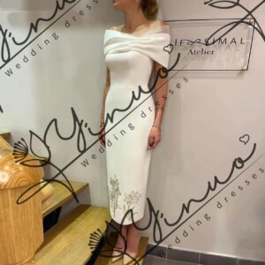 customized Evening Dresses Off Shoulder Hand Sewn Beads Ankle-Length Celebrity Party Dress For Women 2025 robes de soirée