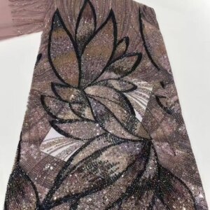 Luxury African Sequins Lace 2025 High Quality Lace Nigerian Lace French Beaded Tulle Lace Fabric For Party Dresses Sewing