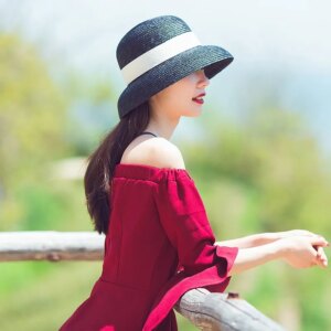 Summer fisherman visor hat show face small elegant little top lady seaside holiday outing