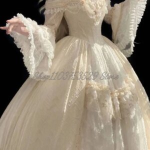Elegant Light Yellow Prom Dresses Strapless Lace Flared Long Sleeve Luxurious Custom Fringed Pleated Ruffle Evening Gowns