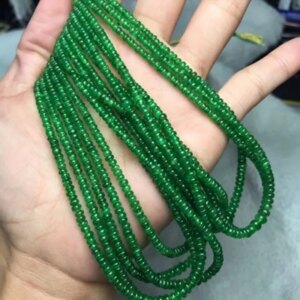 8A Tsavorite roundelle green color  4/5mm 42cm  for DIY jewelry making  loose beads  FPPJ wholesale beads nature