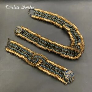 Timeless Wonder Fancy Enamel Beaded Hinge Necklace Bracelet Women Designer Fine Jewelry Set Trendy Top Classy Sweet Rarest 4612