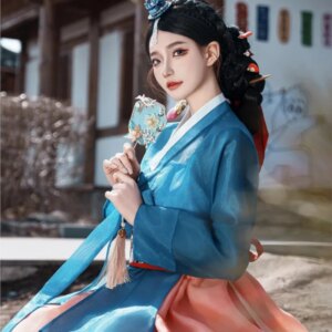 Traditional lady embroidered dress female daily travel shoot performance costume